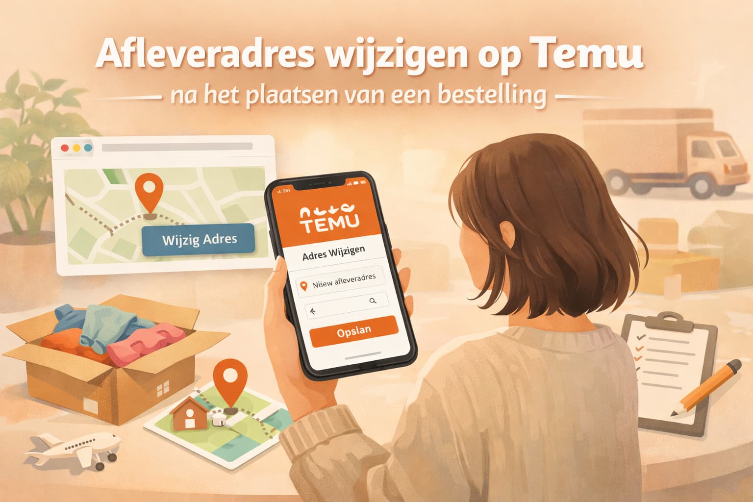 Afleveradres wijzigen op Temu na het plaatsen van een bestelling